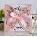Elegant Invitation Card Square Wedding Card Big Ribbon Bow Customization
